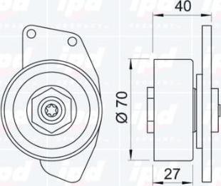 IPD 14-0583 - Паразитний / провідний ролик, поліклиновий ремінь autozip.com.ua