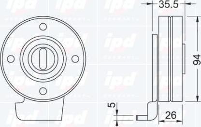 IPD 14-0539 - Паразитний / провідний ролик, поліклиновий ремінь autozip.com.ua
