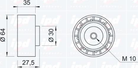 IPD 14-0087 - Паразитний / Провідний ролик, зубчастий ремінь autozip.com.ua