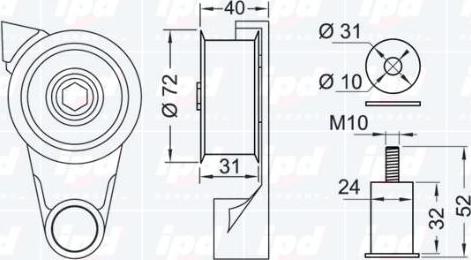 IPD 14-0849 - Натяжний ролик, ремінь ГРМ autozip.com.ua