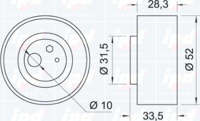 IPD 14-0832 - Натяжна ролик, ремінь ГРМ autozip.com.ua