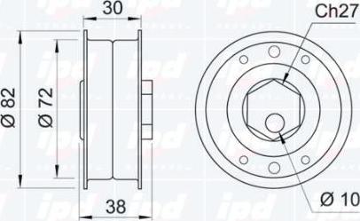 IPD 14-0775 - Натяжний ролик, ремінь ГРМ autozip.com.ua