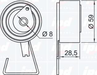 IPD 14-1028 - Натяжний ролик, ремінь ГРМ autozip.com.ua