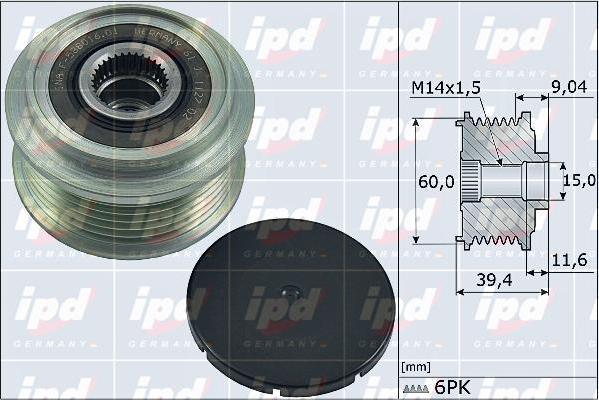 IPD 15-4116 - Ремінний шків, генератор autozip.com.ua