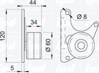 IPD 15-0510 - Паразитний / Провідний ролик, зубчастий ремінь autozip.com.ua