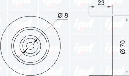 IPD 15-0174 - Паразитний / провідний ролик, поліклиновий ремінь autozip.com.ua