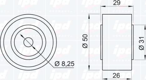 IPD 15-0843 - Паразитний / провідний ролик, поліклиновий ремінь autozip.com.ua