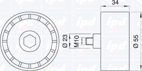 IPD 15-0391 - Паразитний / Провідний ролик, зубчастий ремінь autozip.com.ua