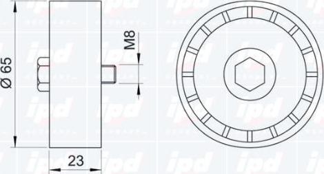 IPD 15-1004 - Паразитний / провідний ролик, поліклиновий ремінь autozip.com.ua