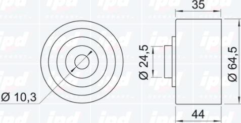 IPD 15-1008 - Паразитний / Провідний ролик, зубчастий ремінь autozip.com.ua