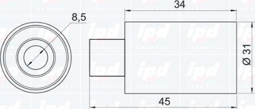 IPD 15-1023 - Паразитний / Провідний ролик, зубчастий ремінь autozip.com.ua