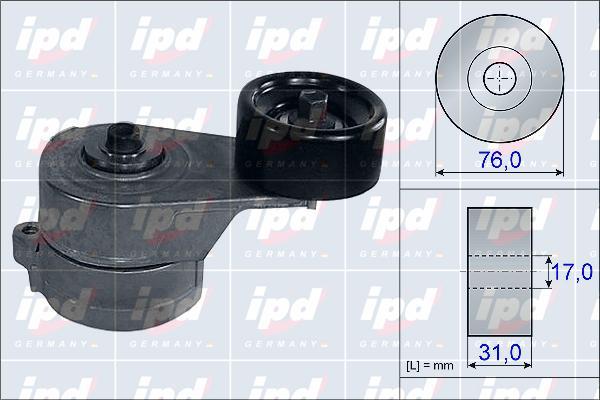 IPD 15-3998 - Натягувач ременя, клинові зуб. autozip.com.ua