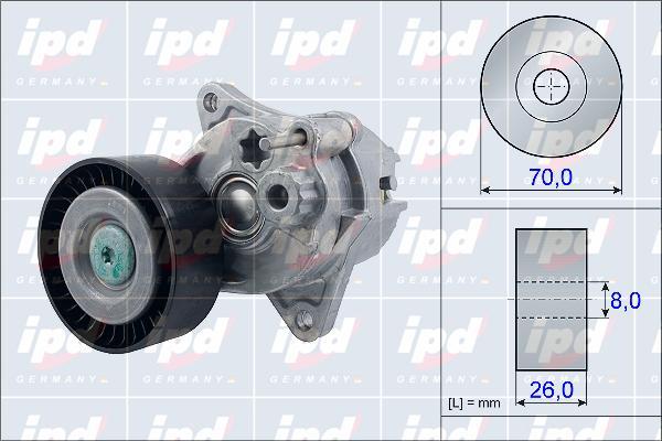 IPD 15-3912 - Натягувач ременя, клинові зуб. autozip.com.ua