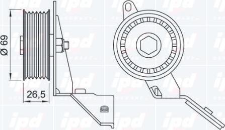 IPD 15-3464 - Паразитний / провідний ролик, поліклиновий ремінь autozip.com.ua