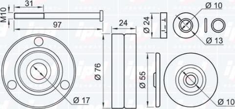 IPD 15-3465 - Паразитний / провідний ролик, поліклиновий ремінь autozip.com.ua