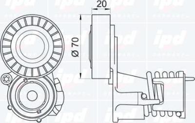 IPD 15-3402 - Натягувач ременя, поліклиновий ремінь autozip.com.ua