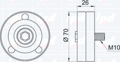 IPD 15-3135 - Паразитний / провідний ролик, поліклиновий ремінь autozip.com.ua