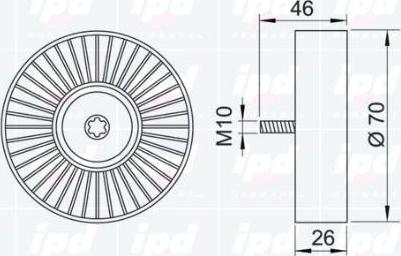 IPD 15-3132 - Паразитний / провідний ролик, поліклиновий ремінь autozip.com.ua