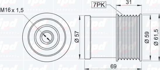 IPD 15-3353 - Ремінний шків, генератор autozip.com.ua