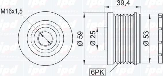 IPD 15-3370 - Ремінний шків, генератор autozip.com.ua