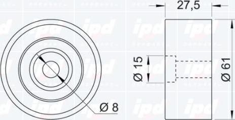 IPD 15-3207 - Паразитний / Провідний ролик, зубчастий ремінь autozip.com.ua