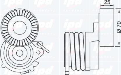 IPD 10-1043 - Натягувач ременя, клинові зуб. autozip.com.ua