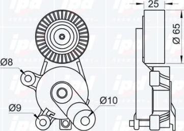 IPD 10-1070 - Натягувач ременя, клинові зуб. autozip.com.ua