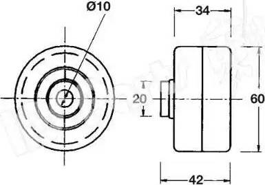 IPS Parts ITB-6121 - Паразитний / Провідний ролик, зубчастий ремінь autozip.com.ua