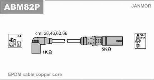Janmor ABM82P - Комплект проводів запалювання autozip.com.ua