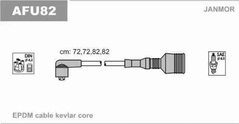 Janmor AFU82 - Комплект проводів запалювання autozip.com.ua