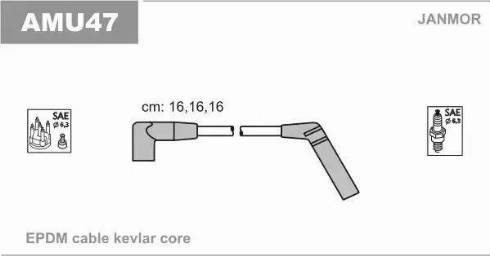 Janmor AMU47 - Комплект проводів запалювання autozip.com.ua