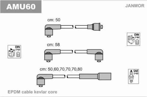 Janmor AMU60 - Комплект проводів запалювання autozip.com.ua