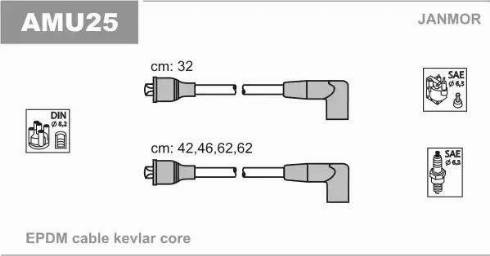 Janmor AMU25 - Комплект проводів запалювання autozip.com.ua