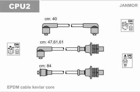 Janmor CPU2 - Комплект проводів запалювання autozip.com.ua