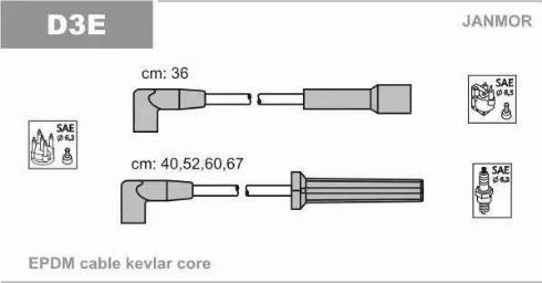 Janmor D3E - Комплект проводів запалювання autozip.com.ua