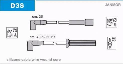 Janmor D3S - Комплект проводів запалювання autozip.com.ua