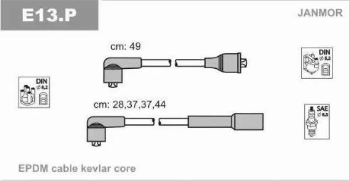 Janmor E13.P - Комплект проводів запалювання autozip.com.ua