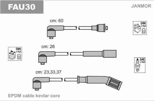 Janmor FAU30 - Комплект проводів запалювання autozip.com.ua