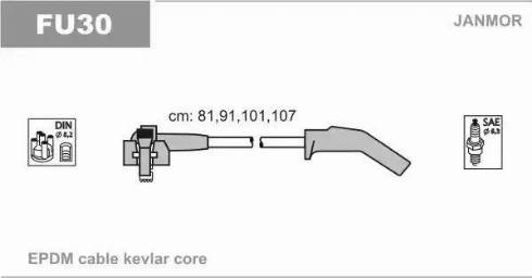 Janmor FU30 - Комплект проводів запалювання autozip.com.ua