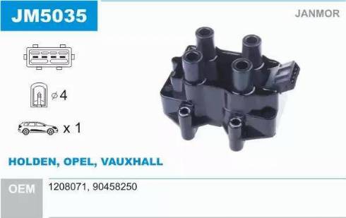 Janmor JM5035 - Котушка запалювання autozip.com.ua