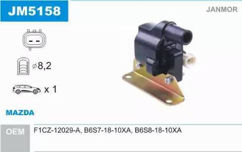 Janmor JM5158 - Котушка запалювання autozip.com.ua