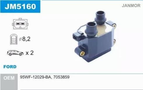 Janmor JM5160 - Котушка запалювання autozip.com.ua