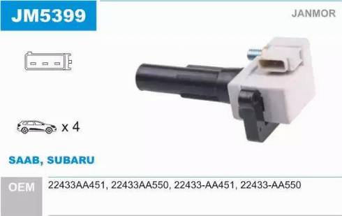 Janmor JM5399 - Котушка запалювання autozip.com.ua