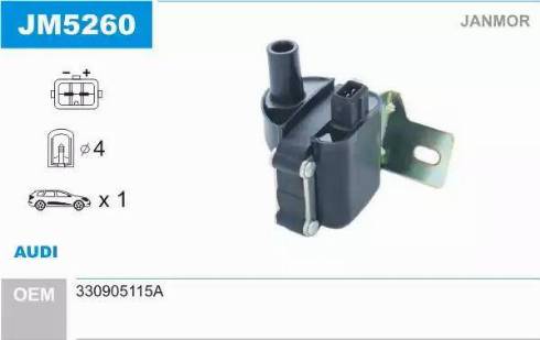 Janmor JM5260 - Котушка запалювання autozip.com.ua