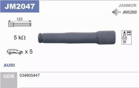 Janmor JM2047 - Вилка, котушка запалювання autozip.com.ua