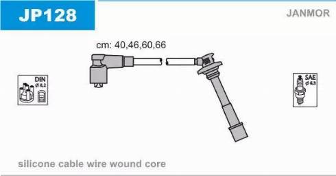 Janmor JP128 - Комплект проводів запалювання autozip.com.ua