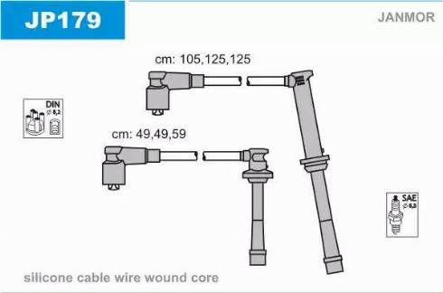 Janmor JP179 - Комплект проводів запалювання autozip.com.ua
