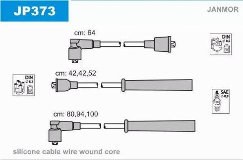 Janmor JP373 - Комплект проводів запалювання autozip.com.ua