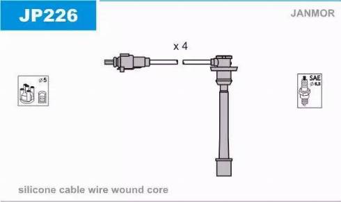 Janmor JP226 - Комплект проводів запалювання autozip.com.ua