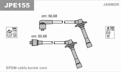 Janmor JPE155 - Комплект проводів запалювання autozip.com.ua